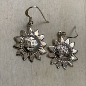 NWOT 925 silver sun earrings vintage